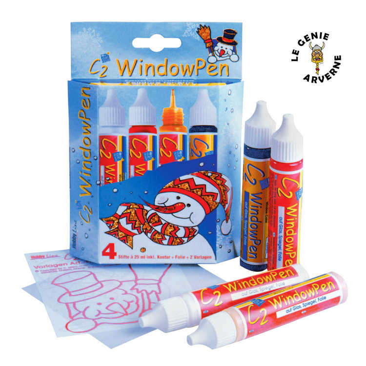 Kit Créatif Eco Peinture sur Vitres - Bonhomme de Neige