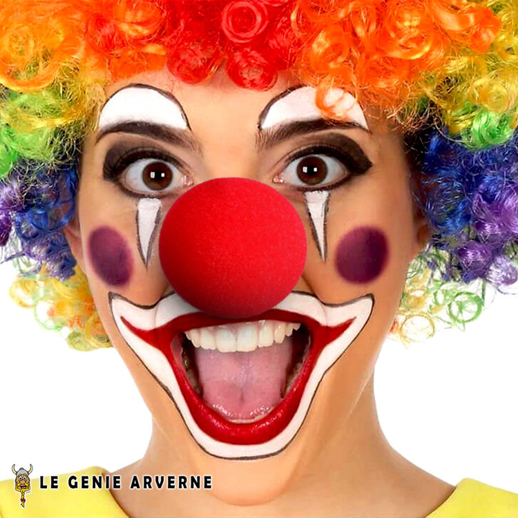 Nez de clown en mousse, rouge, taille unique, accessoire de costume à  porter pour l'Halloween