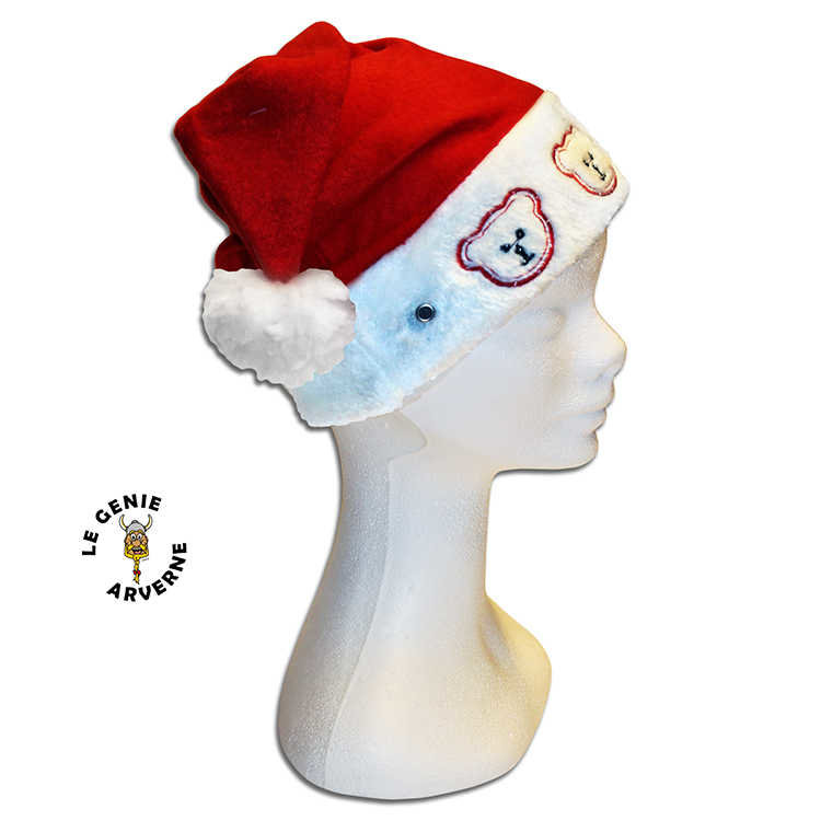 BluVast Bonnet de Noel, Bonnet Noel Enfant, 3 Pièces Bonnet de Noel  Lunettes de Noel pour Adulte Enfant, Costume Déguisement de Père Noel  Accessoires