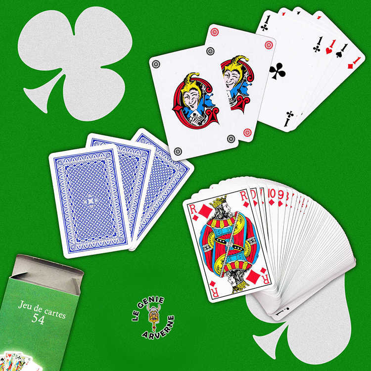 Kurtzy Jeux de Carte 54 en Or - Jeu de Carte Etanche en Feuille d'Or -  Magie, Poker et Parties en Famille - Carte Poker Professionnelle avec un  Motif de 500 Euros