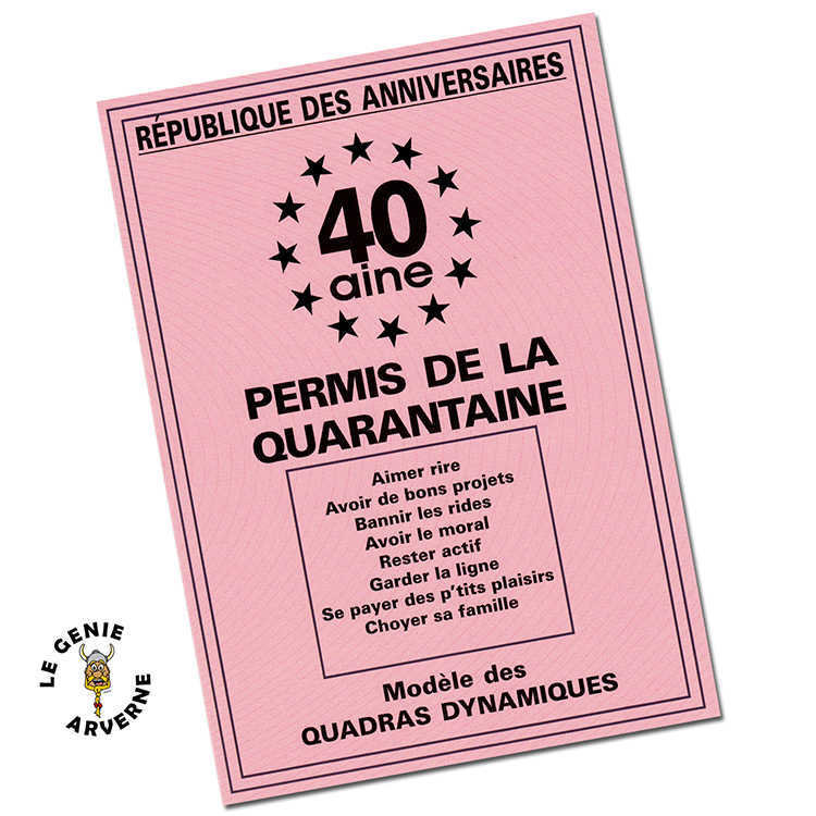 Carte Anniversaire Permis De Conduire 40 avec photo à imprimer (carte 3258)