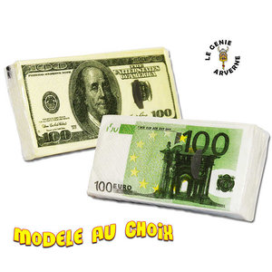 x10 100 Euros Mouchoir humoristique billet de banque 